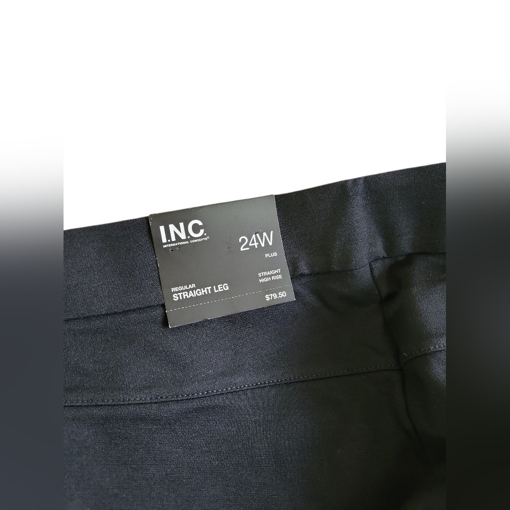 INC International Concepts Black Straight Leg Pants - Picture 4 of 5